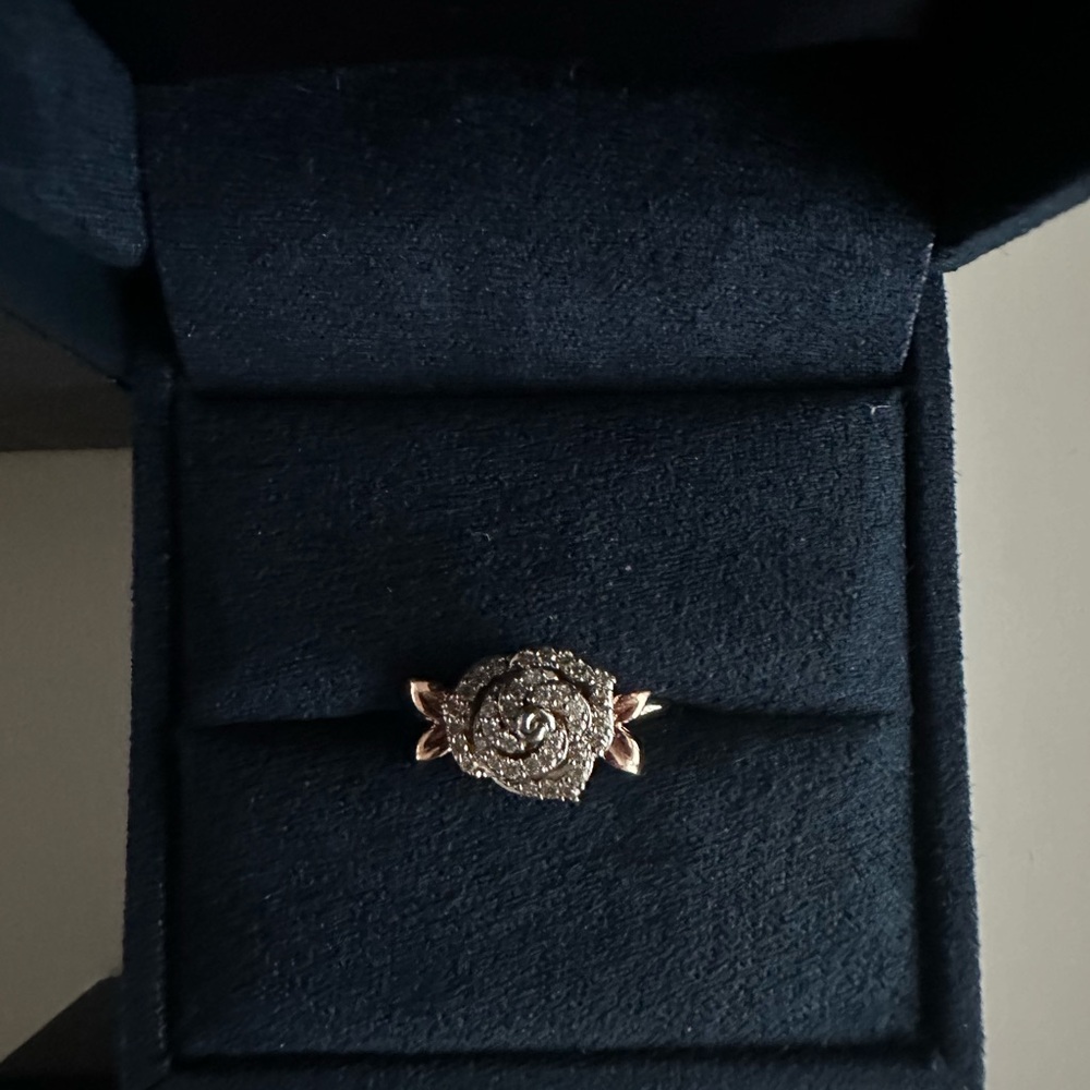 Enchanted Disney Fine Jewelry from Zales Belle Rose Gold Ring - Picture 2 of 4